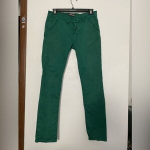Green chino pants skinny fit in good condition size 36
